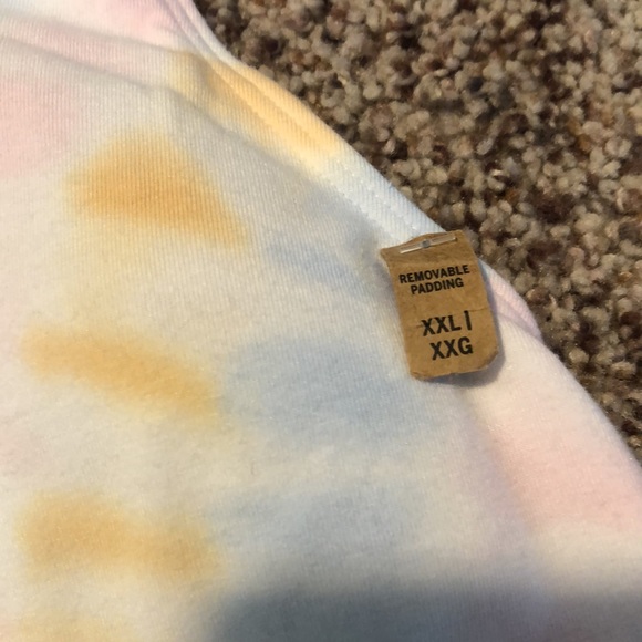 New bralette Victoria’s Secret Pink Sz XXL half white half multi color - Picture 2 of 5